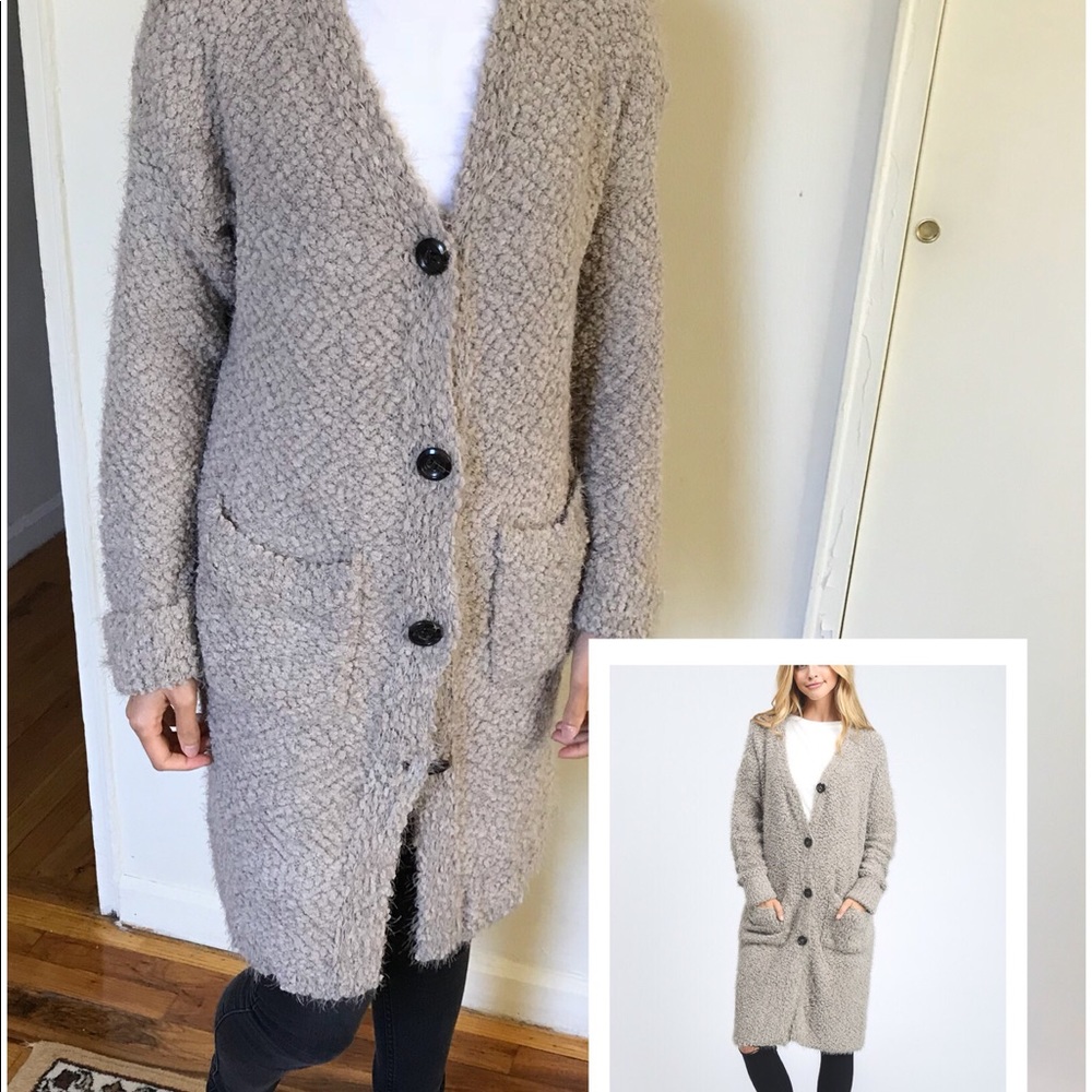 Bottom-Down Double Pocket Long Cardigan - Picture 2 of 7